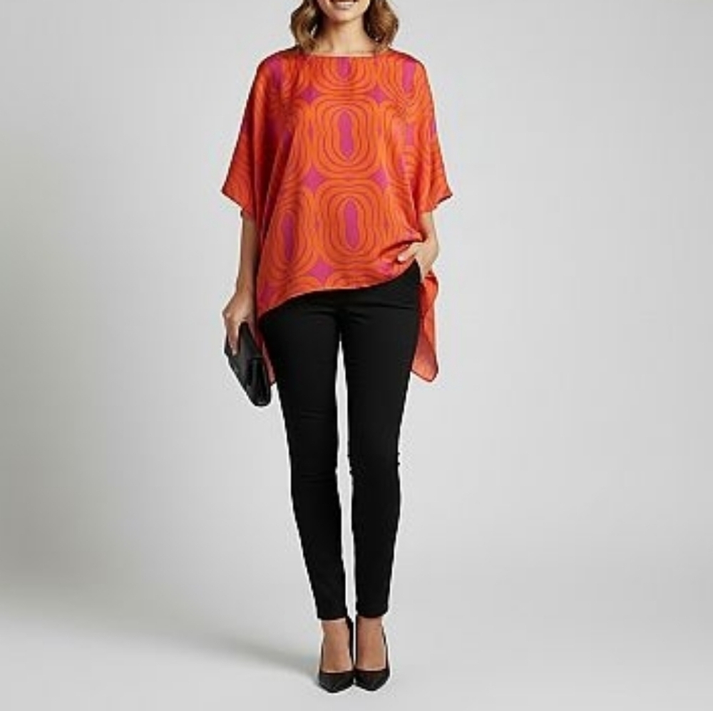 New York & Company Orange and Purple Tunic Top Size S - Picture 9 of 12